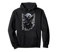Dark Gothic Angel Wings Moon Fantasy Art Aesthetic Sudadera con Capucha