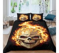 dark-gothic-style Funda de Edredón Microfibra 3 Piezas Compuesto Impresión 3D Cierre de dark-gothic-estilo Funda Edredon Fundas de Almohada Transpirable Antialérgica for niños Single（140x200cm）