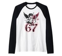 Dark Gothic Valentine 67 Cupido Flecha Anti Love Meme Camiseta Manga Raglan