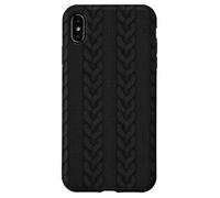 Dark Gray Sweater Knit Print Pattern Winter Aesthetic Carcasa para iPhone XS MAX