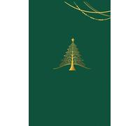 Dark Green Lined Journal for making notes: Christmas attributes; tree, toys with small cute graphics on each page | 5.5" x 8.5" | 152 pages