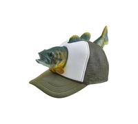 (Dark Green)Novelty Fish Baseball Hat Creative Holiday Headwear Animal Shaped Cap Gift for Fishing Enthusiasts-Blue