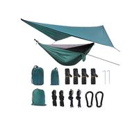 (Dark Green) Outdoor Tree Tent Hammock Set with Removable Anti Mosquito Net Mesh for Outdoor Camping Hiking