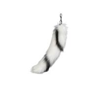 (Dark Grey) 40cm Long Animal Tail Keychain Faux Furs Pendant for Car Keys and Bags Stylish Accessory for Handbags and Backpacks Watermelon Red