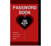 Dark Heart Password Logbook: Red & Black Cover with Floral Gothic Design | 120 Pages, 6x9": "Password Organizer for Internet Logins, Usernames & ... | Aesthetic Gothic Gift for Women & Teens"