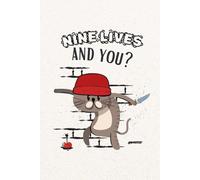 Dark Humor Cat Notebook “9 Lives, And You?” | Lined Hardcover Journal 6x9, 120 Pages | Edgy Funny Cat Design | Gift for Teens, Gamers & Cat Lovers