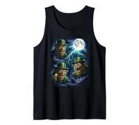 Dark Leprechaun Under The Moon Día de San Patricio Arte Fantasía Camiseta sin Mangas
