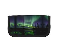 Dark Northern Lights - Estuche pequeño para lápices, estuche estético para lápices, bolsa de almacenamiento para bolígrafos, oficina, Black, Talla única, Organizador de bolsas