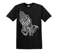 Dark Prayer Goth T-Tshirts Camisetas y Tops/Angel//Praying/Hands//Skeleton/Love//Gift/Gothic/to/p/tee(XX-Large)