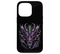 Dark Purple Dragon Head Demon Fantasy Gothic Hombres Mujeres Niños Carcasa para iPhone 13 Pro