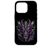 Dark Purple Dragon Head Demon Fantasy Gothic Hombres Mujeres Niños Carcasa para iPhone 16 Pro