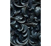 Dark Renaissance Midnight Vines Lined Notebook | Elegant Deep Blue Gothic Journal: Flowing vine-inspired design with moody midnight tones