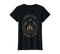 Dark Romance Book Lover Raven Moon Reader Estética Camiseta gráfica económica, Mujer, Negro, L