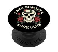 Dark Romance Bookish Skull Snake Gothic Red Rose Romantasy PopSockets PopGrip Adhesivo