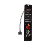 Dark Romance Bookmark - Stainless Steel 13x2.6cm | Gothic Aesthetic Page Marker, Metal Reading Bookmark, Book Lover Gift Accessory, Novel Page Holder | For Daily Reading Use