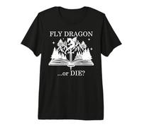 Dark Romance Books Lover Dragons Fly Dragon or Die Book Nerd Camiseta Premium