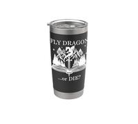 Dark Romance Books Lover Dragons Fly Dragon or Die Book Nerd Vaso térmico de acero inoxidable de doble pared