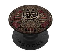 Dark Romance Good Girls Read Bad Books Goth Reading Bookish PopSockets PopGrip Adhesivo