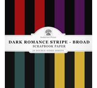 Dark Romance Stripe Scrapbook Paper - Broad: 20 Double-Sided Sheets for Scrapbooking, Junk Journals, Card Making, Decoupage, Origami, Paper Crafts, DIY Projects and Mixed Media