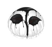 Dark Rose Bleeding Beauty - Gorro de ducha reutilizable impermeable para mujer, cubierta elástica para el cabello, para baño, spa, viajes y uso diario