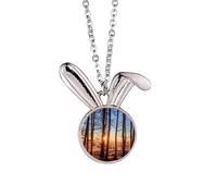 Dark ry Science Nature Scenery - Collar con colgante de conejo, joyería de animales