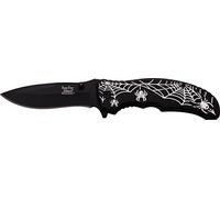 Dark Side Blades Navaja Black Silver Spider Web, Longitud de la Hoja: 8,89 cm, DS de a047bk