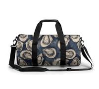 Dark Sketch Oysters on Deep Blue - Bolsa de viaje para gimnasio, para mujeres y hombres, bolsa de lona cilíndrica con correa para el hombro