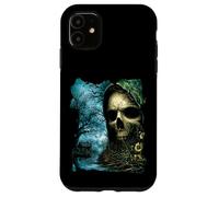 Dark Skull Lake Scene Obra de Arte de Terror Casa del Bosque embrujada Carcasa para iPhone 11
