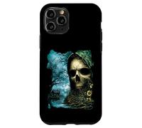 Dark Skull Lake Scene Obra de Arte de Terror Casa del Bosque embrujada Carcasa para iPhone 11 Pro