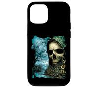 Dark Skull Lake Scene Obra de Arte de Terror Casa del Bosque embrujada Carcasa para iPhone 12/12 Pro