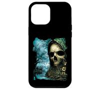 Dark Skull Lake Scene Obra de Arte de Terror Casa del Bosque embrujada Carcasa para iPhone 12 Pro MAX