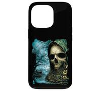 Dark Skull Lake Scene Obra de Arte de Terror Casa del Bosque embrujada Carcasa para iPhone 13 Pro