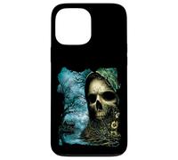 Dark Skull Lake Scene Obra de Arte de Terror Casa del Bosque embrujada Carcasa para iPhone 13 Pro MAX