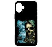 Dark Skull Lake Scene Obra de Arte de Terror Casa del Bosque embrujada Carcasa para iPhone 16 Plus
