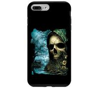 Dark Skull Lake Scene Obra de Arte de Terror Casa del Bosque embrujada Carcasa para iPhone 7 Plus/8 Plus