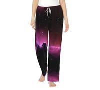 Dark Star Sky - Pantalones de pijama de franela para mujer, ropa casual, relajante, para dormir en casa, Negro, S