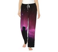 Dark Star Sky Print - Pantalones de pijama para mujer, para dormitorio, sala de estar, sala de estar, térmico, regalo de invierno, Negro, S