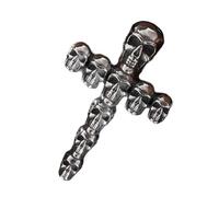 Dark Styles - Collar de aleación con cruces de calavera, joyería gótica, regalo único de calavera para Halloween y rock a la moda gótica, colgante para Halloween, talla única, como se describe, como