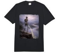 Dark Surreal Art Death Pissing Skeleton Gothic Weird Humor Comfort Colors Adult Heavyweight T-Shirt