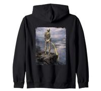 Dark Surreal Art Death Pissing Skeleton Gothic Weird Humor Sudadera con Capucha