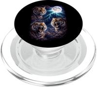 Dark Tigers Bajo la Luna Llena Vintage Fantasía Rayo PopSockets PopGrip para MagSafe