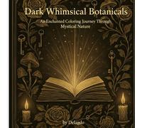 Dark Whimsical Botanicals: A Mystical Adult Coloring Book Featuring Intricate Florals, Vintage Objects & Enchanted Nature Designs