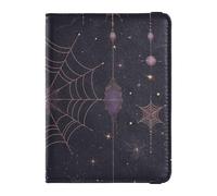 Dark Wind Vampire Web Moon - Soporte de cuero para pasaporte para viajes, cartera combinada para pasaporte para hombre, ligera, Vampiro de viento oscuro y luna, 1 size
