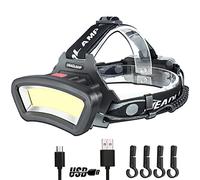 DARKBEAM COB Frontal Frente Lámparas LED Proyector con luz roja USB Recargable 2000 Lúmenes Duradero Mantenimiento de autos y construcción de noche - Vida 7-14 horas