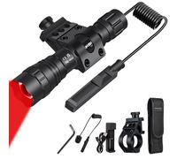 DARKBEAM Linterna de luz roja LED recargable por USB, kit de luz de inundación, mini luz roja portátil para observación nocturna, pesca, astronomía, estrella, rescate, con clip