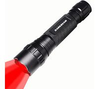 DARKBEAM Linterna táctica de luz roja LED recargable, Torcia luz roja de mano portátil con zoom para astrofotografía, detector de caza y pesca