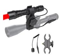 DARKBEAM Linterna táctica LED de luz roja recargable, portátil con zoom, Torcia luz roja portátil para astrofotografía con detector de caza y pesca