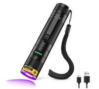 DARKBEAM Linterna UV 395nm Mini Lampara Luz Negra Ultravioleta LED [4 núcleos], Recargable Potente Blacklight, para curado resina epoxy 3D, detector orina, detección de fugas