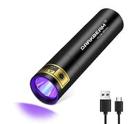 DARKBEAM Linterna UV Luz Negra 395 NM, Mini pero potente USB-C led recargable lámpara de madera, Linternas ultravioletas para orina de perro mascota, Detección de manchas, Curado de resina