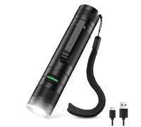 DARKBEAM Linternas LED alta Potencia Recargable USB, Linterna EDC Luz Super Brillantes Pequeña Bolsillo Impermeable para Camping, Pesca, Emergencia, Largo Alcance, Flashlight a pilas 4000mAh